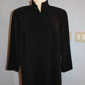 Jones New York Women's Black Crepe Mid Length Coat, Black Light Dressy Coat